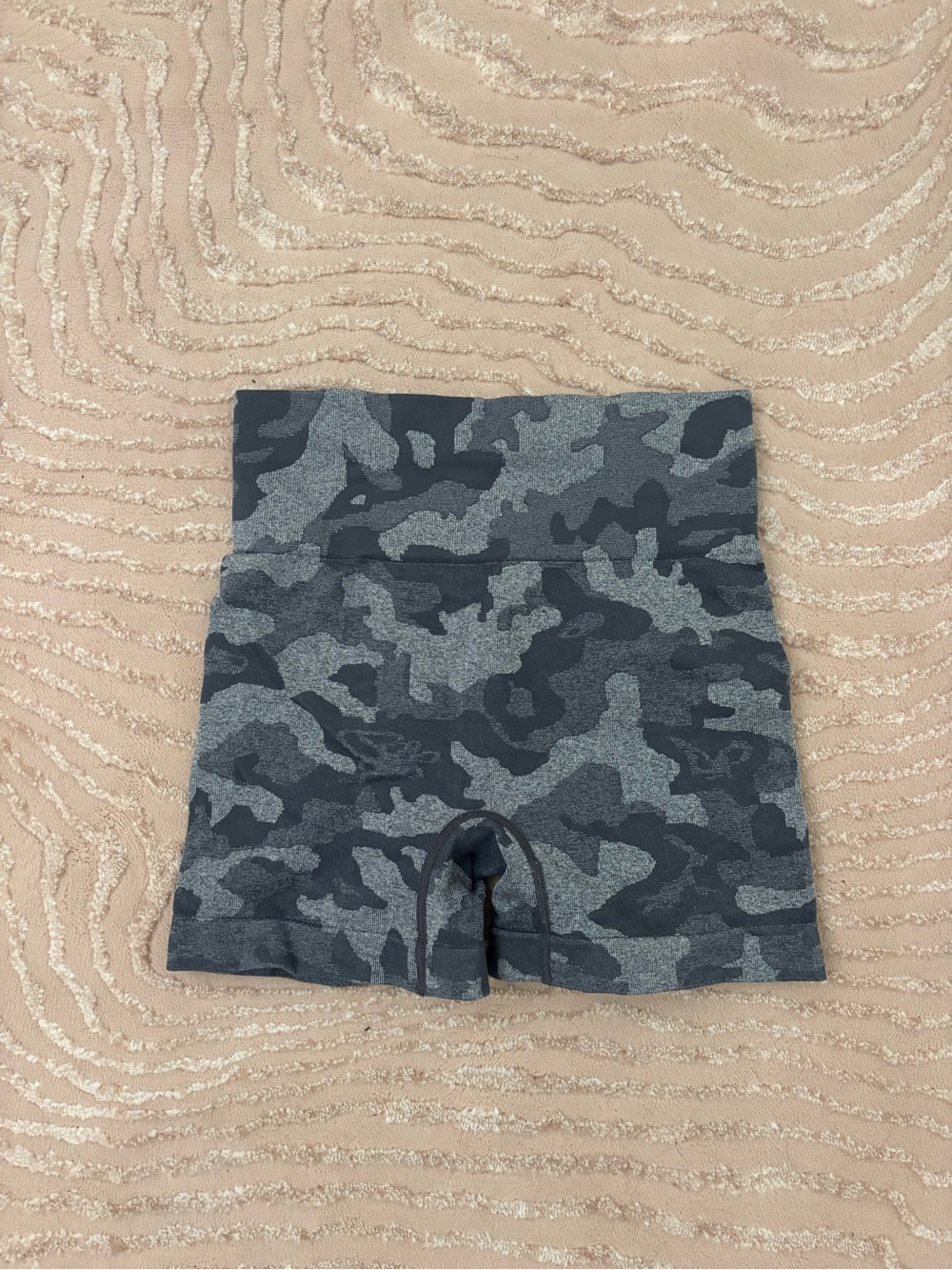 Gray camo workout shorts